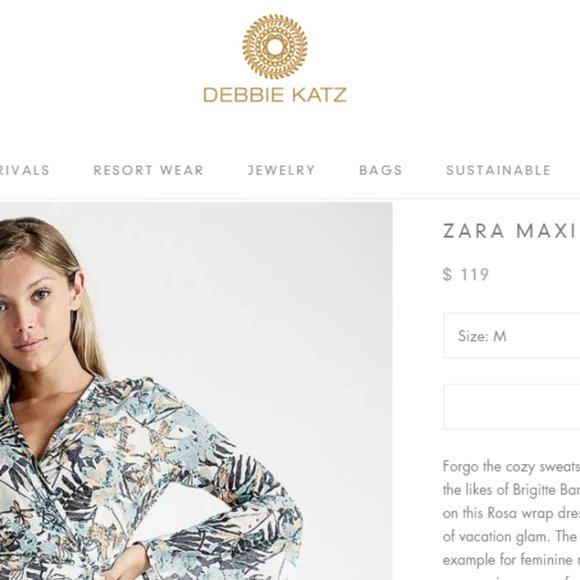 $119 DEBBIE KATZ Zara Floral Cover up dress - Picture 2 of 13